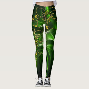 Leggings imprimés verts - Confort élégant