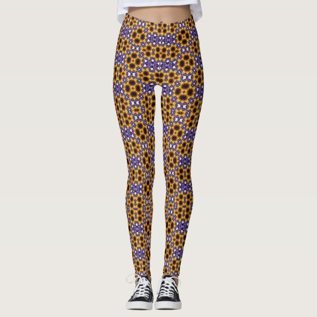 Leggings Indian Mandala Geometric Art Deco Seamless Pattern (Devant)