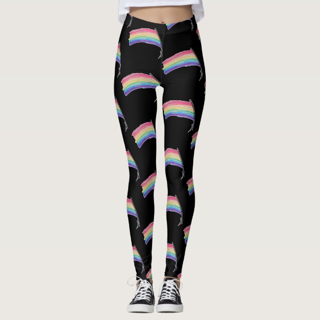 Leggings Indicateur de la fierté arc-en-ciel (Devant)