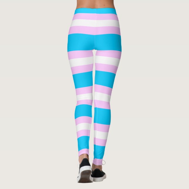 Leggings Indicateur de la fierté transgenre - Pink, Blue, W (Dos)