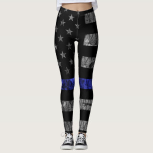 Leggings Indicateur de la ligne bleue mince de la police
