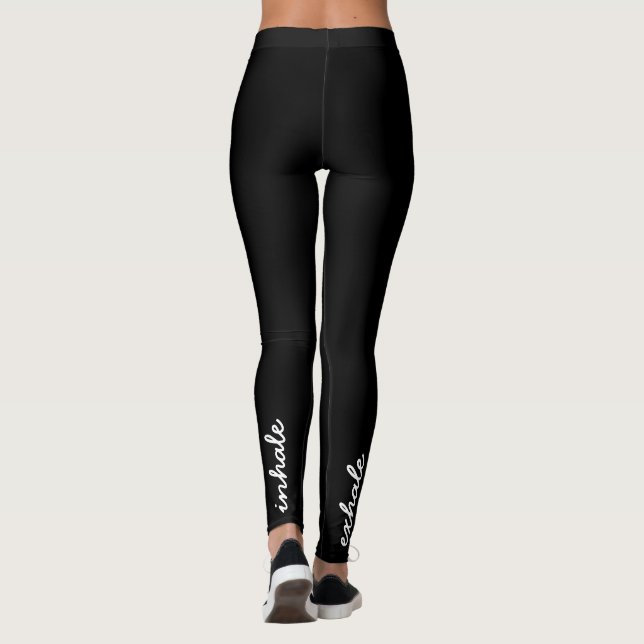 Leggings Inhale Exhale Script noir et blanc (Dos)