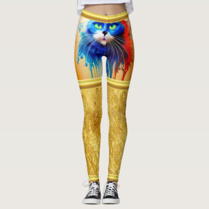 Leggings Intelligence artificielle animal coloré chat