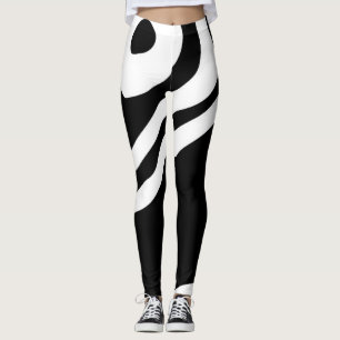 Leggings Into Deep : Abstrait noir & blanc