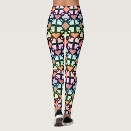 Leggings Iridescente Multicolor Jouer Symboles de carte Mot