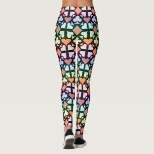 Leggings Iridescente Multicolor Jouer Symboles de carte Mot