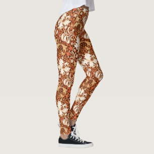 Leggings Iris et lis de William Morris, brun et Tan