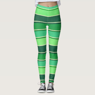 Leggings Irish Green Stripe Patern St Patrick's Day