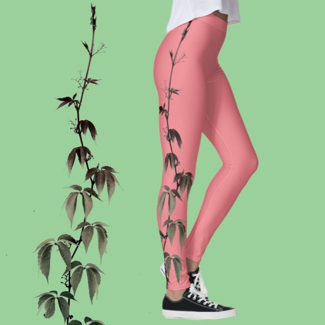 Leggings Ivy vert sur Coral Rose (Créateur téléchargé)