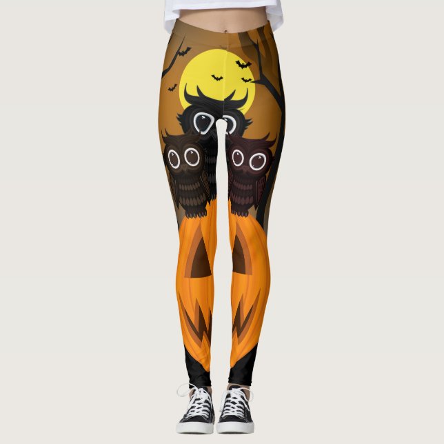 Leggings Jack-o'-lantern & Owls (Devant)