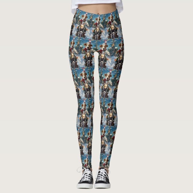 Leggings Jack Russell Chien équitation Moto Noël (Devant)