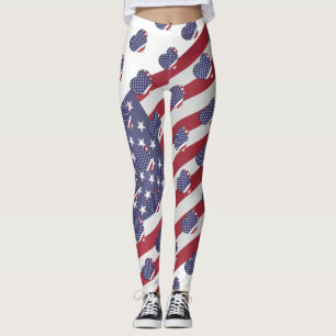 Leggings J'aime la bannière étoilée américaine des