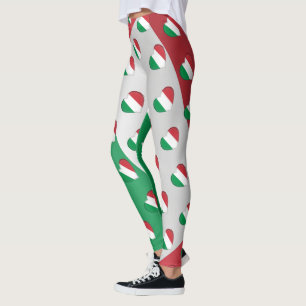 Leggings J'aime le motif italien de coeurs de l'Italie