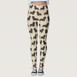 Leggings J'aime les Dachshunds, mignon chien noir