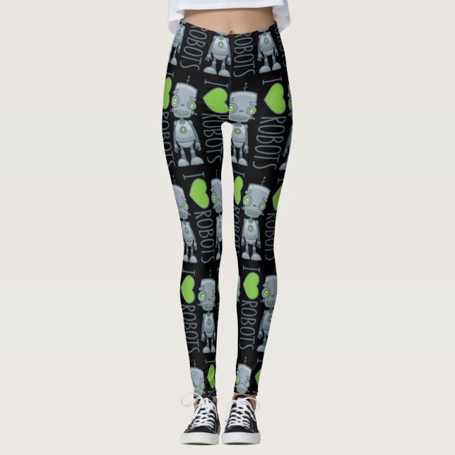 Leggings J'aime les robots (Devant)