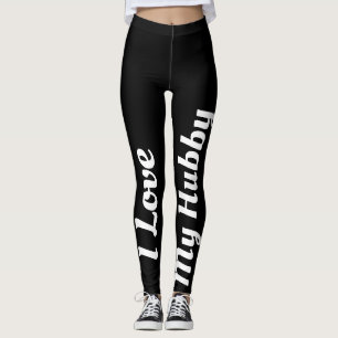 Leggings J'Aime Mon Hubby Blanc Noir Nouvel Épouse Mariée