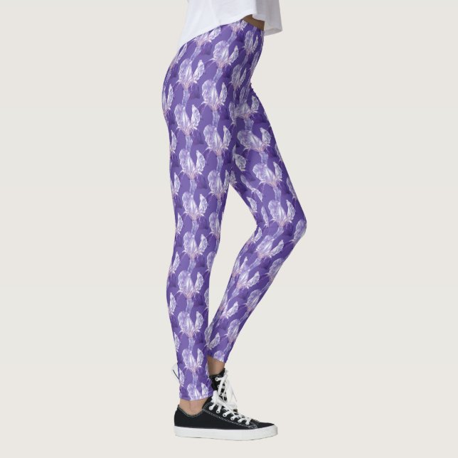 Leggings Jalouettes motifs d'art de l'iris violet (Droite)