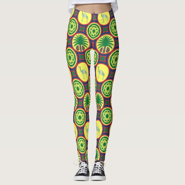 Leggings Jamahiri ® Libye | Motif africain (Devant)