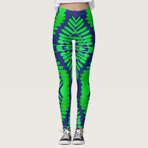Leggings Jambe à motif de feuilles vibrant "Ratti_Creative_