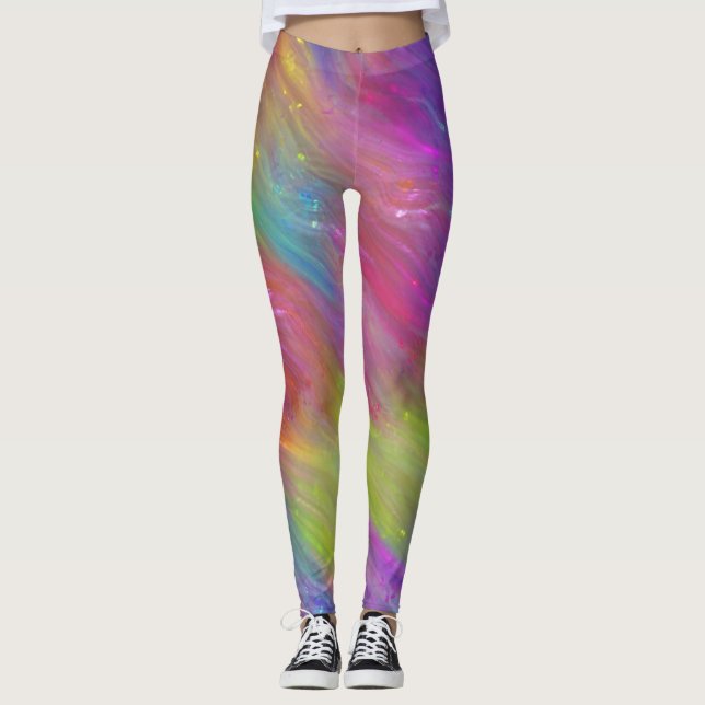Leggings Jambes arc-en-ciel Abstraites (Devant)