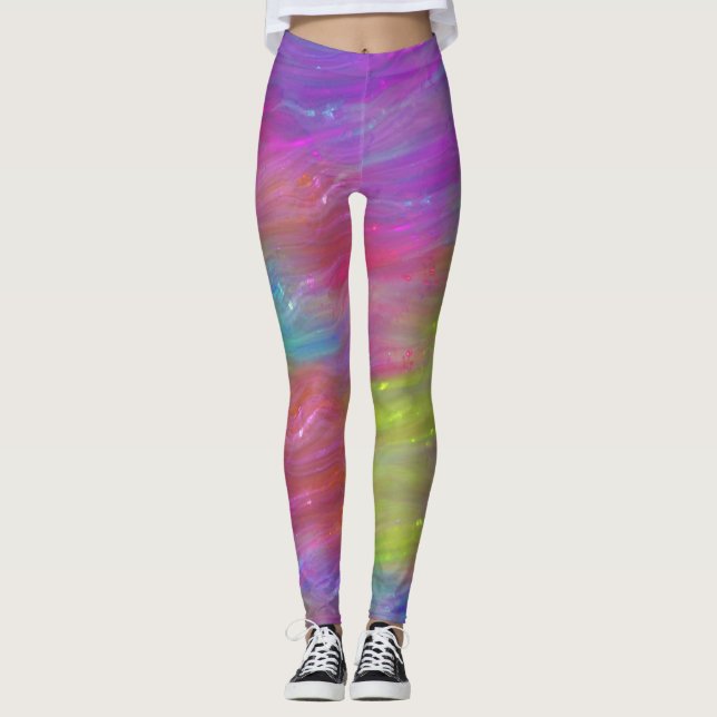 Leggings Jambes arc-en-ciel Abstraites (Devant)