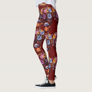Leggings Jambes de crâne rouge - Crâne de sucre