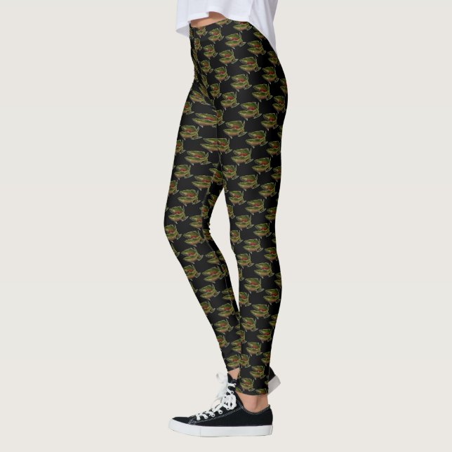 Leggings Jambes de pêche Saumon Art Stretchy Pants (Gauche)