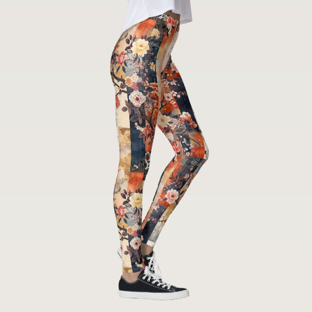 Leggings Jambes de plie de Kimono en fleurs de cerise - Jol (Droite)
