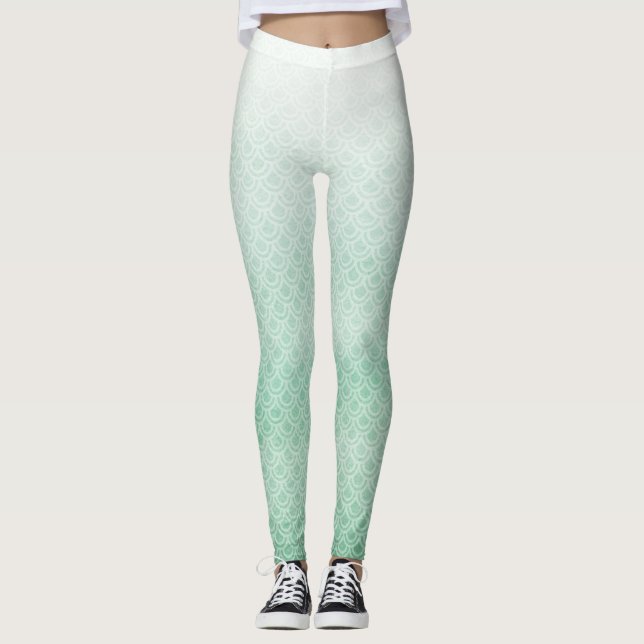 Leggings Jambes de sirène verte (Devant)