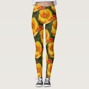 Leggings Jambes de tulipes jaunes printanières