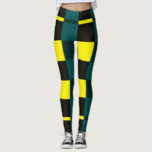 Leggings Jambes des femmes noires/jaunes