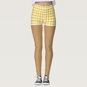 Leggings Jambes Parfaites En En vichy Jaune Moderne
