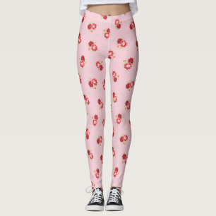 Leggings Jambes roses Motifs vintages