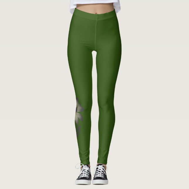 Leggings jambières à strection florale (Devant)