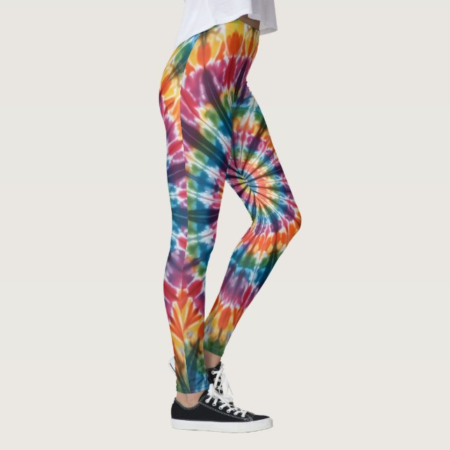 Leggings jambières à teinture cravate arc-en-ciel (Droite)