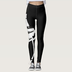 Leggings jambières de caractère noir blanc gris