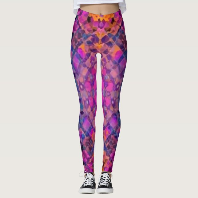 Leggings jambières de kaléidoscope arc-en-ciel (Devant)