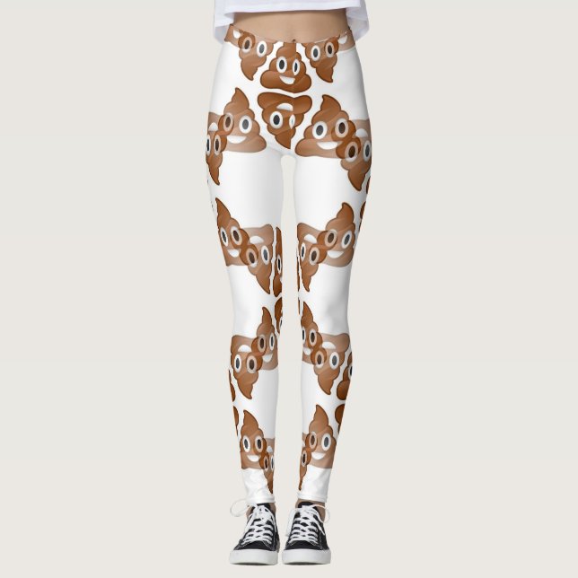 Leggings jambières de poop emojis (Devant)