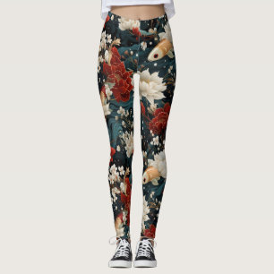 Leggings Japonais Koi Poisson Motif