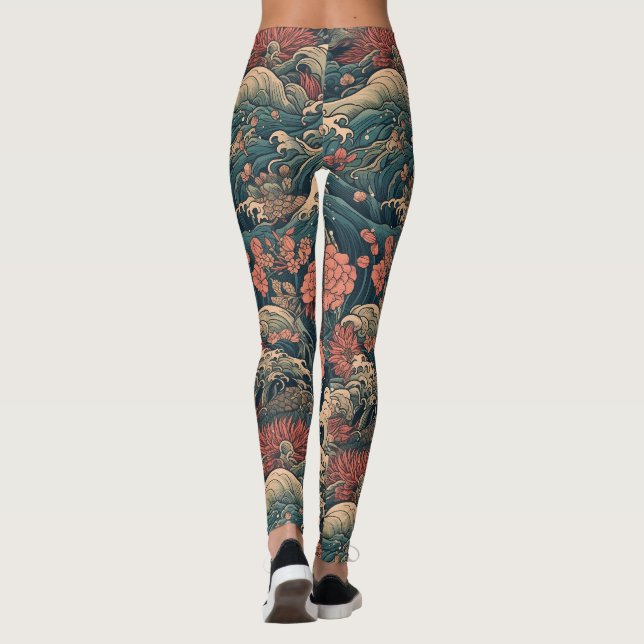 Leggings Japonais Tattoo Art Sea Creatures (Dos)
