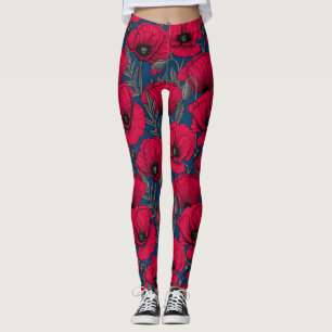 Leggings Jardin à pavot nocturne