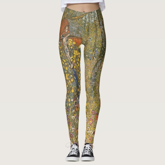 Leggings Jardin agricole avec Crucifix (par Gustav Klimt) (Devant)