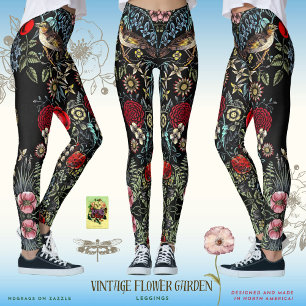Leggings Jardin aux fleurs vintage
