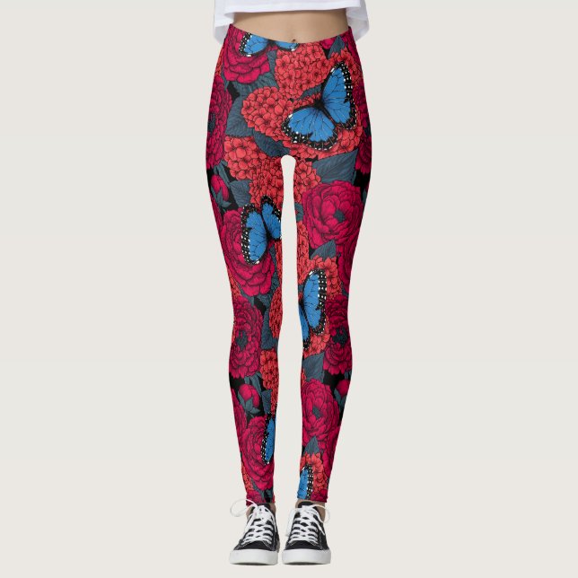 Leggings Jardin de morpho bleu (Devant)