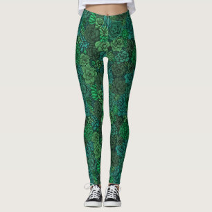 Leggings Jardin succulent en vert