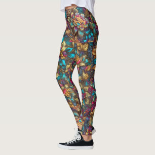 Leggings Jardins floraux métalliques vibreux - Joli