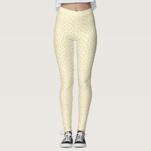 Leggings Jaune Doux Abstrait Coup de Pinceau Libre et Marqu