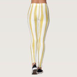 Leggings Jaune et blanc rayé
