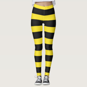 Leggings Jaune et Noir, en forme d'abeilles Légendes