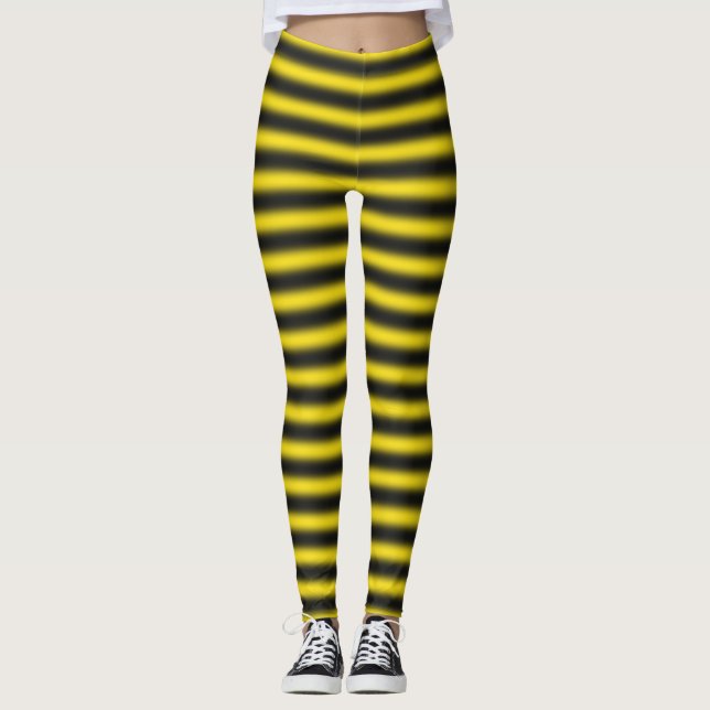Leggings Jaune/noir Abeille-Comme des rayures (Devant)